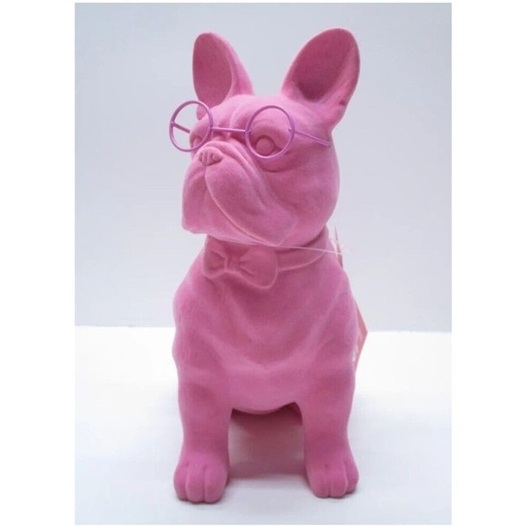 NEW 2024 Spritz Valentine Pink French Bulldog Flocked Figurine Target Dog Decor - Picture 5 of 8